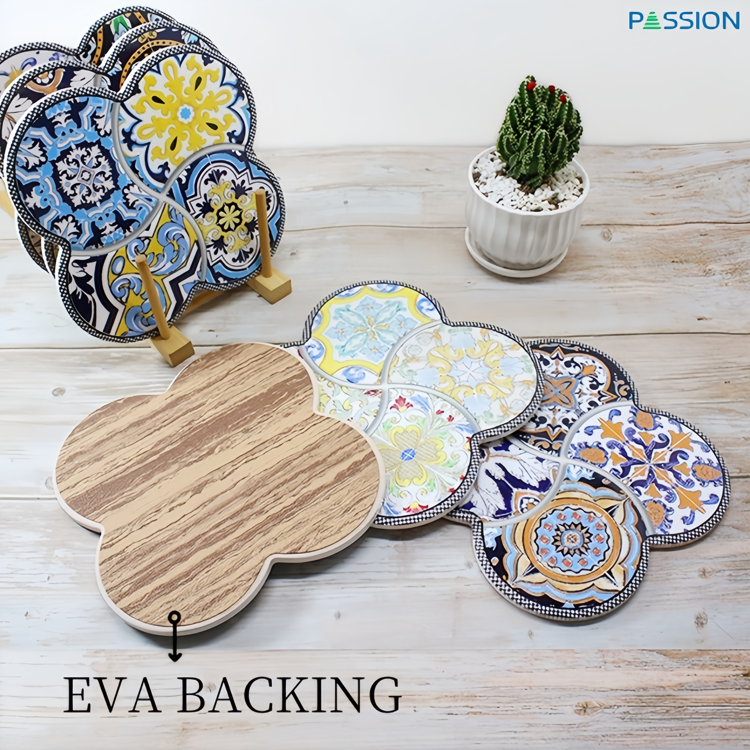 Custom design waterproof ceramic trivet pot mats&pads sublimation placemat dining placemat