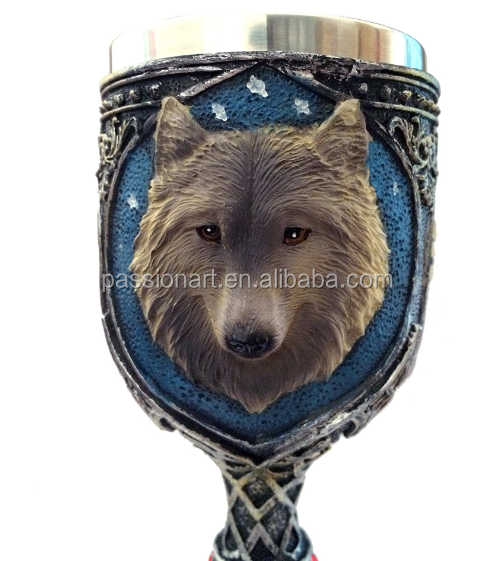 3D wolf head Stainless Steel Liner wolf king diamond spirit cup wine cup goblet