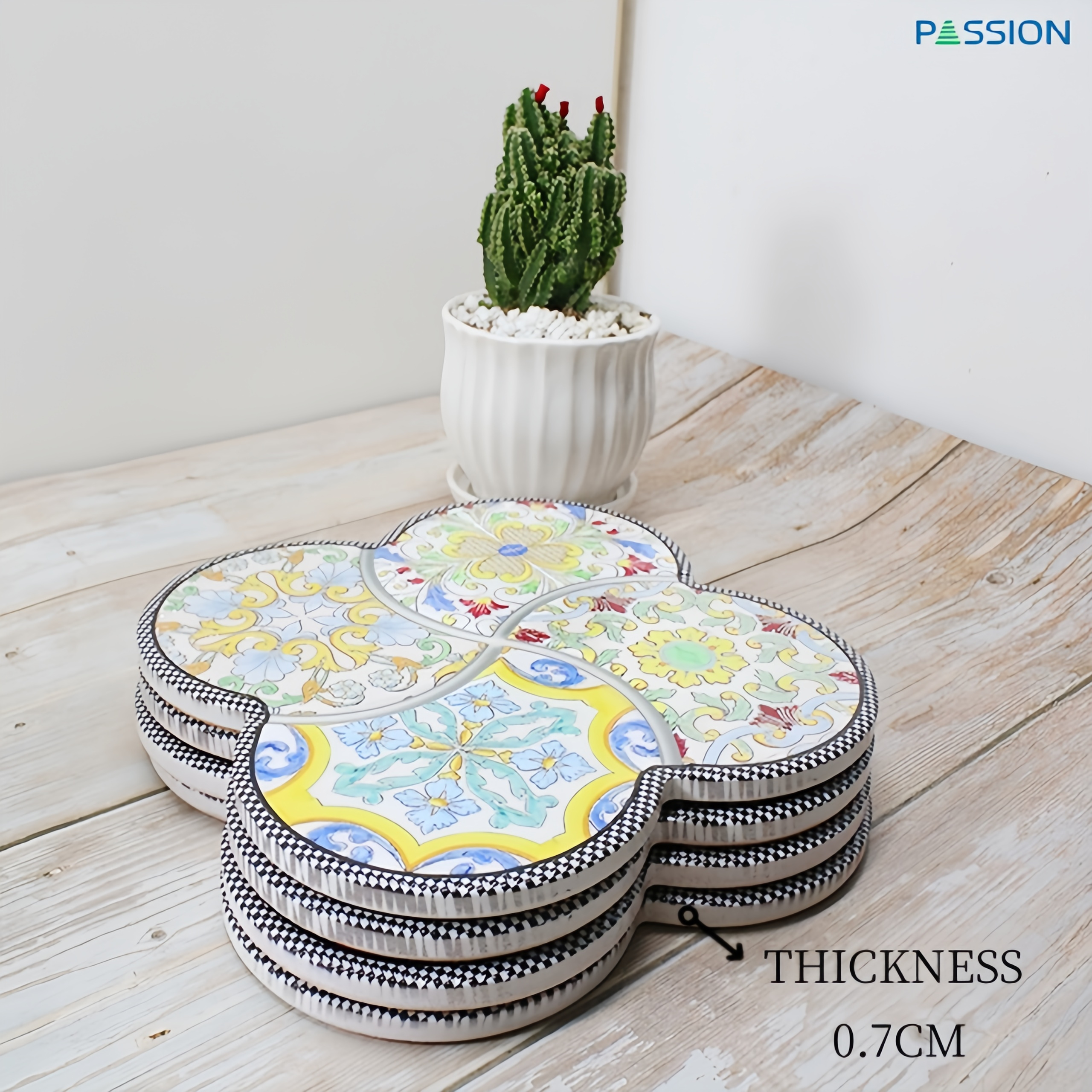 Custom design waterproof ceramic trivet pot mats&pads sublimation placemat dining placemat