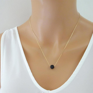 Simple Hot Sales Design Volcanic Rock Lava Stone Oil Diffuser Necklace