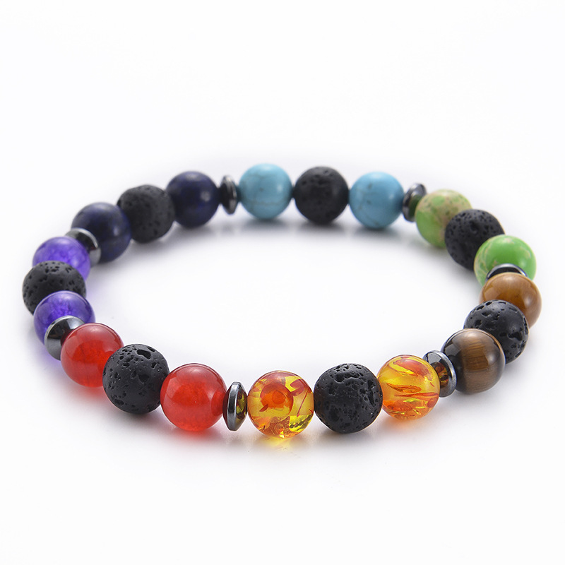 Latest Designs Natural Gemstone Beads 7 Chakra Men Women Bracelet,Lava Healing Lavender Essential Oil Diffuser Bracelets