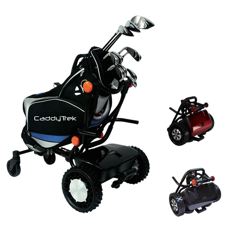 CaddyTrek Foldable 4 Wheel Electric Golf Carts Electric Golf Trolley With Remote Control Lithium