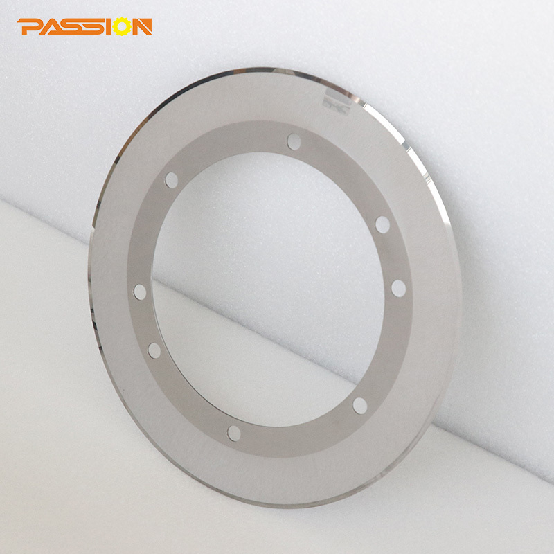 Passion OEM/ODM tungsten carbide chipper blades 200x122x1.3 round corrugated paper cutting blades carton round knives