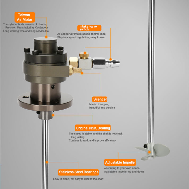 1 Gallon Agitator Pneumatic Tool Air Powered Mixer Shaker Machine Dispersion Mini Air Motor