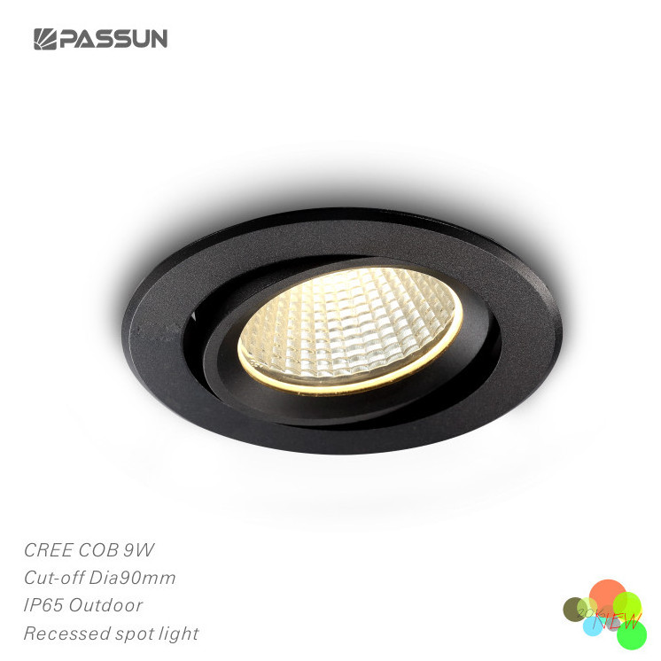 5w aluminium painted black waterproof ceiling recessed mounted adjustable LED outdoor down light