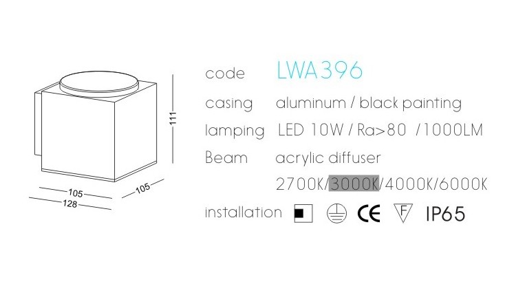 Simplicity Exterior LED Wall Light Outdoor Wall Lamp Outside Sconce for Porch Balcony Garden Lighting