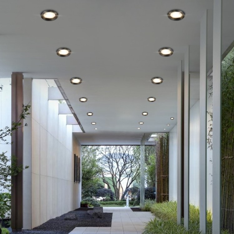 Aluminium black powder coated waterproof led recessed exterior down light IP65 LED outdoor ceiling light