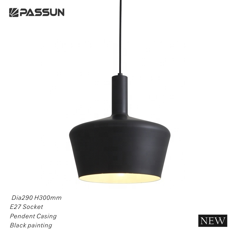 led pendant D300 lamp shade  E27 socket black pendant light fixture