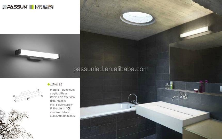 Europe design 6W led mirror light AC100-240V bathroom mirror lamp led