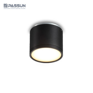 aluminium black painted surface mounted led cylinder ceiling down light