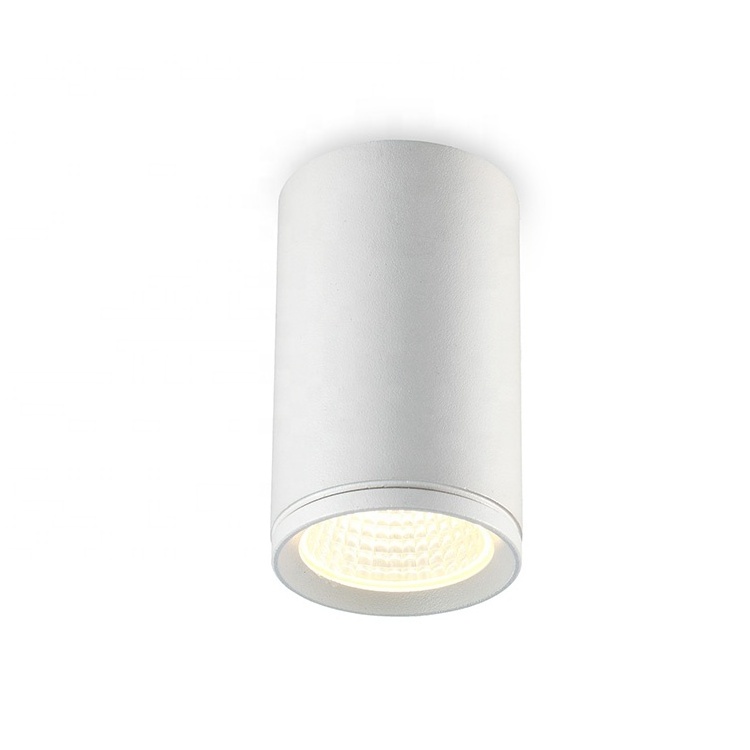 Cylinder LED Downlights Black Aluminium Hotel 5w 12w Ceiling Surface Mounted Recessed Led Cob Down Light