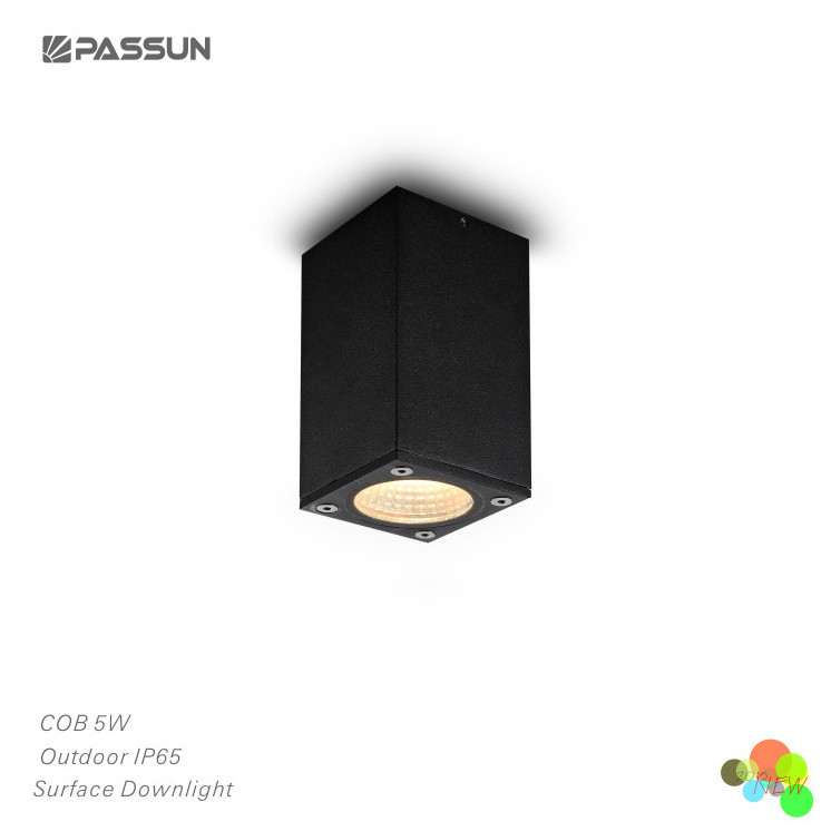 aluminium painting black 12w IP65 square led outdoor ceiling light