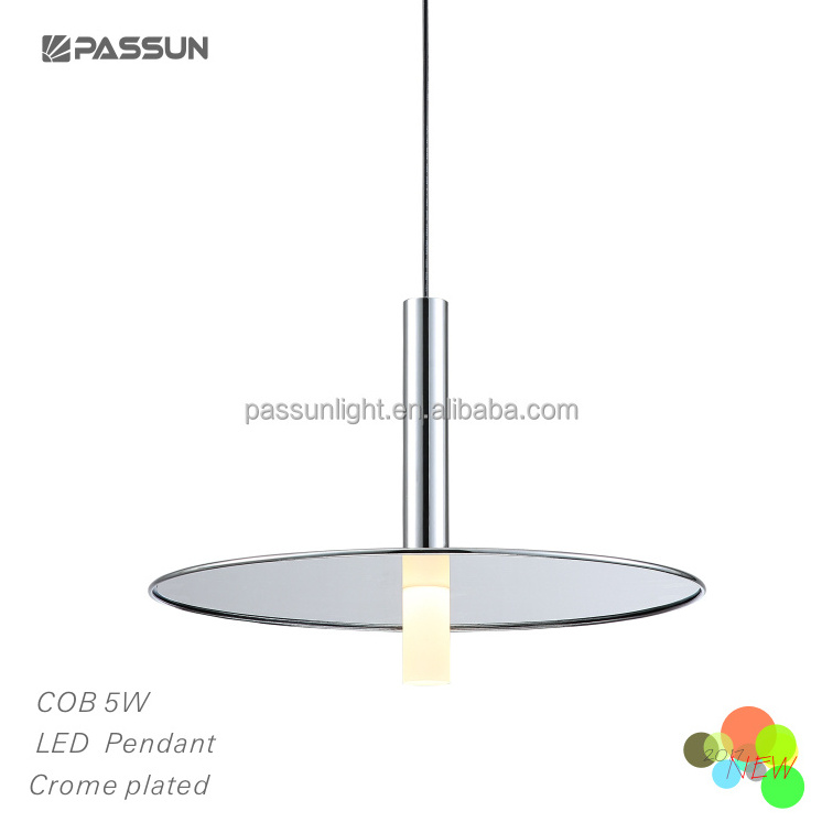 COB 5W rose gold chrome plated cap pendant lights with aluminium+steel cap+cylindrical acrylic from PASSUN