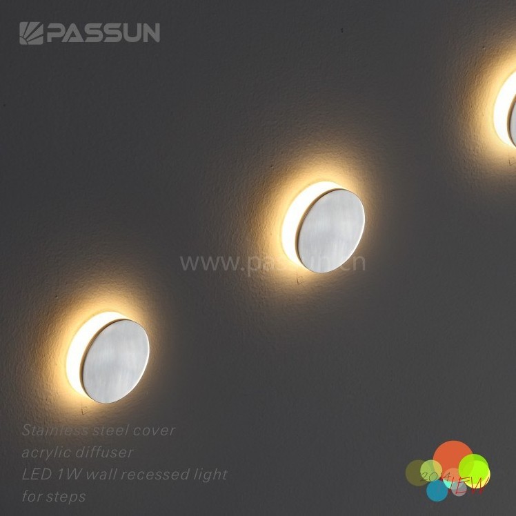 indoor recessed wall light 1w led step light interior foot stair light for home or hotel