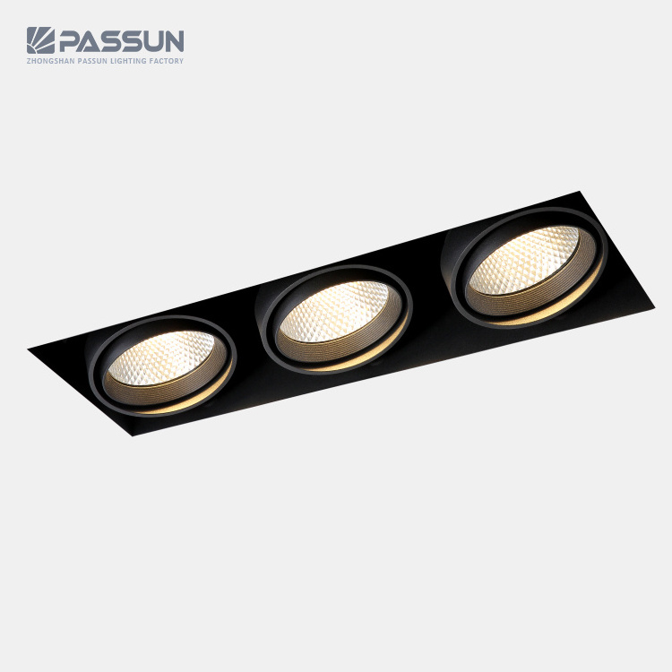 High Class professional lighting cob embedded square spotlight ceiling recessed rimless led grille light