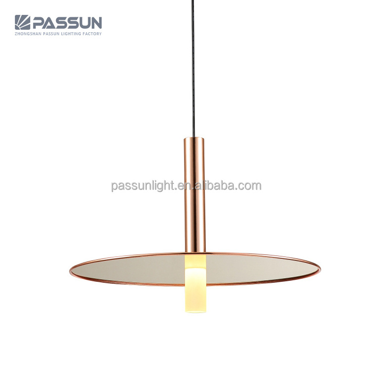 COB 5W rose gold chrome plated cap pendant lights with aluminium+steel cap+cylindrical acrylic from PASSUN