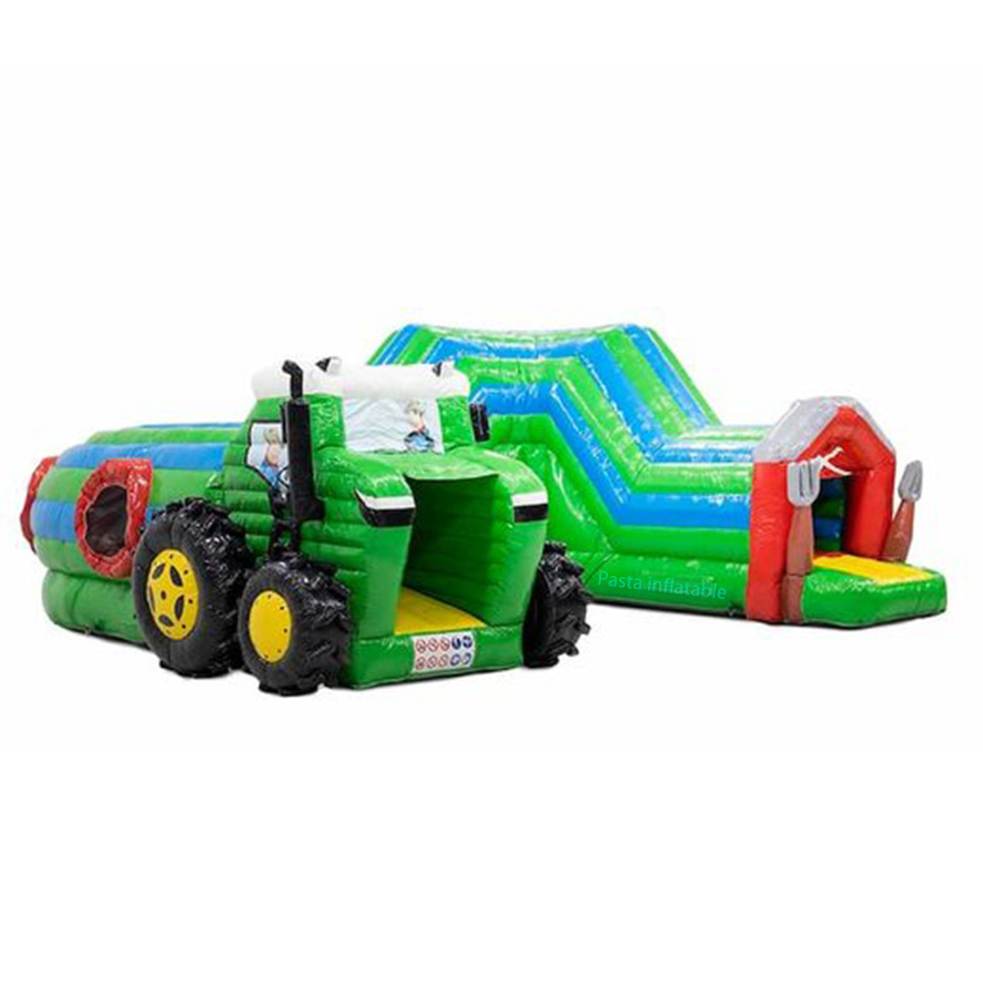 kids inflatable bouncer bouncy castle tractor bounce house with water slide