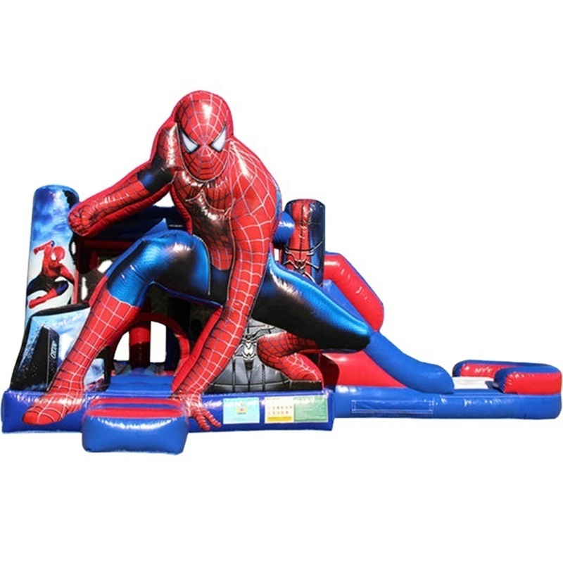 commercial spider-man bounce house jumping castle inflatable spider man bouncy castle with slide