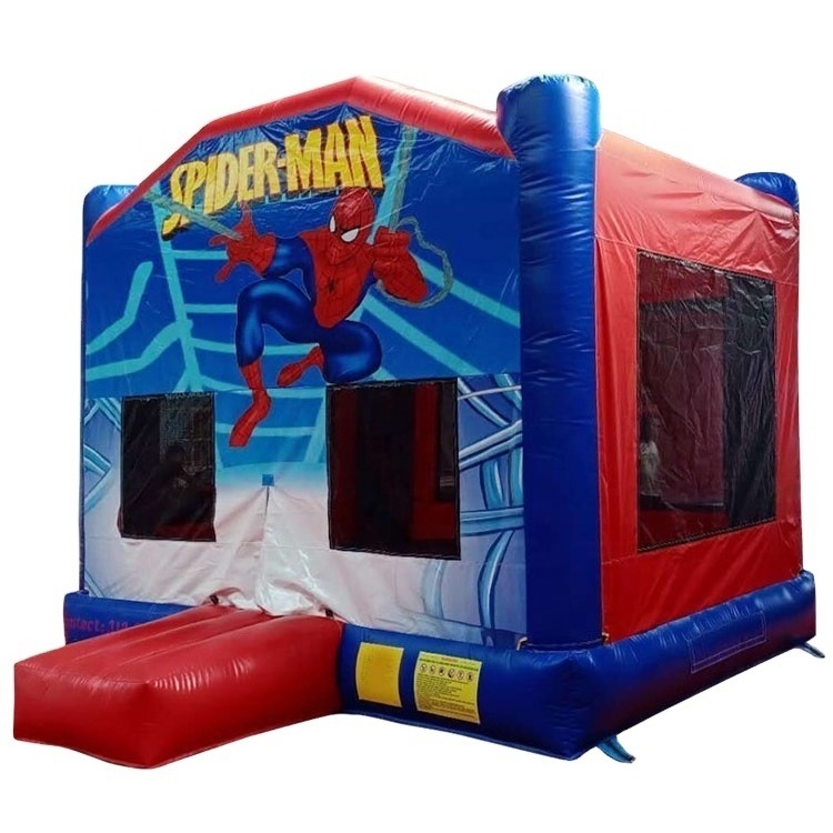 commercial spider-man bounce house jumping castle inflatable spider man bouncy castle with slide