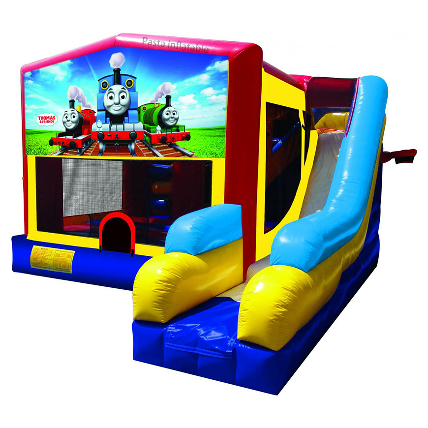 Customized kids club bounce house reviews inflatable train bouncy castle