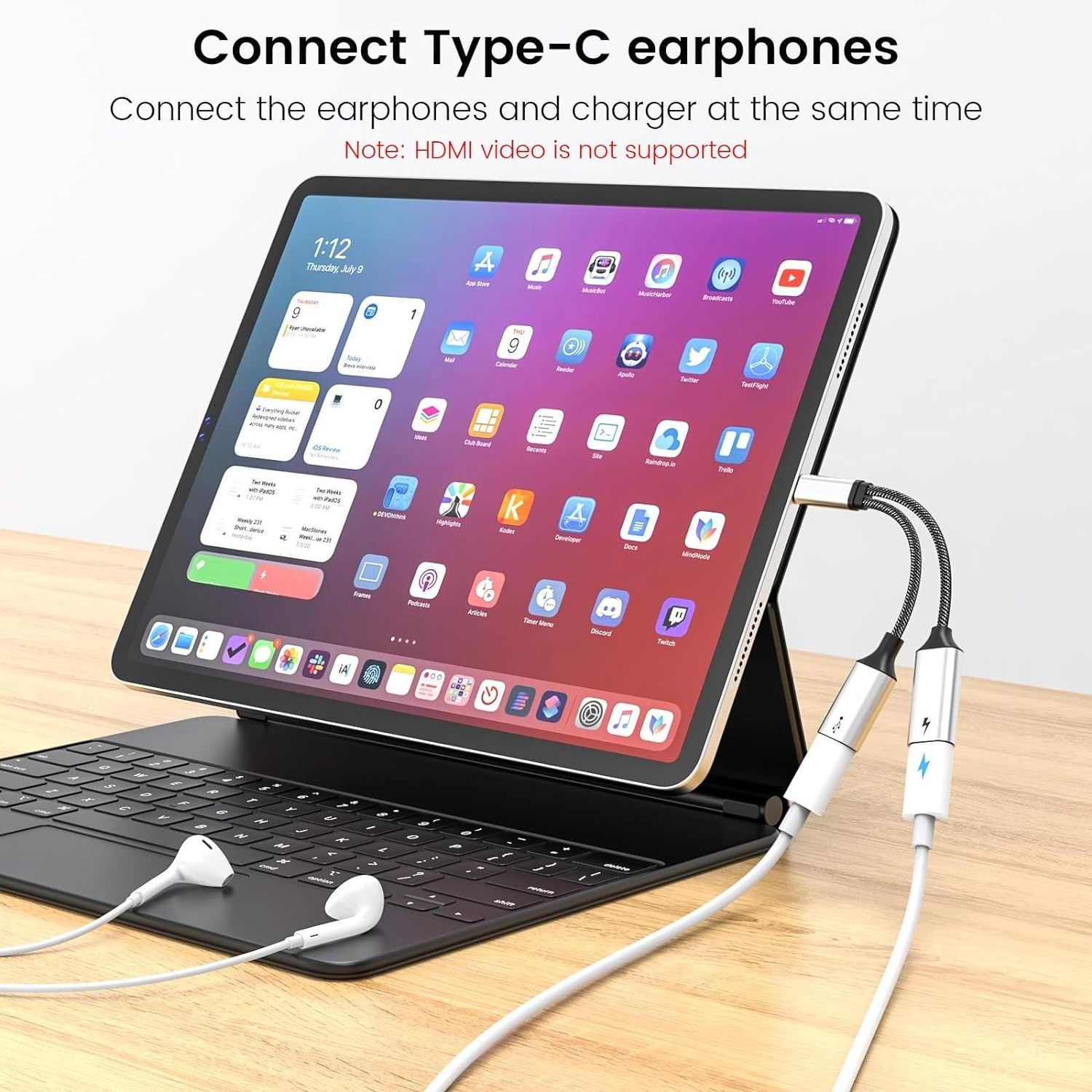 USB C to USB C Splitter Y Cable Adapter 2 in 1 USB C Splitter 60W PD Charging and data transfer