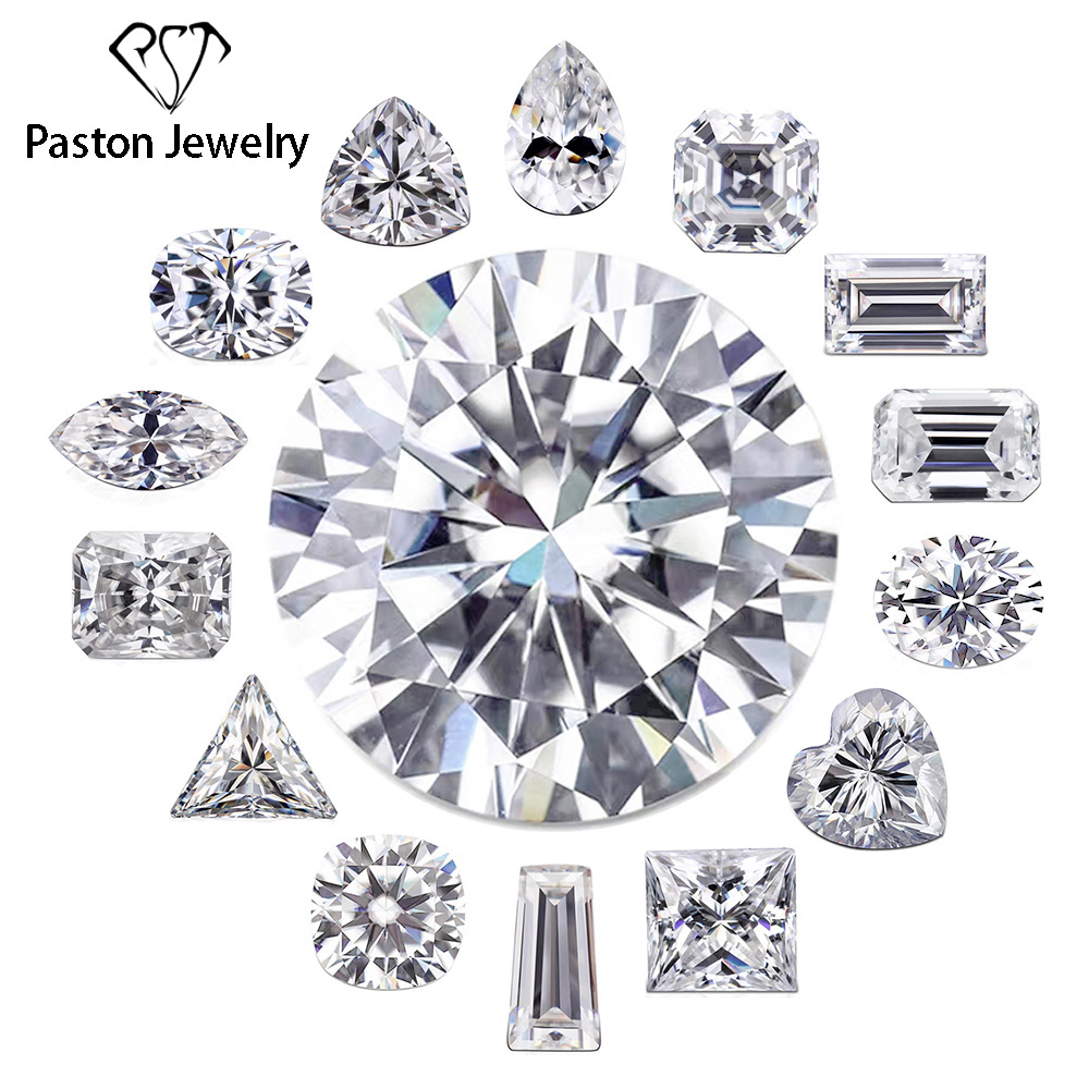 Paston Wholesale Fancy Round Cut DE VVS Mossanite Loose Stones Big Inventory Ready To Ship Moissanite Diamond Price By Carat