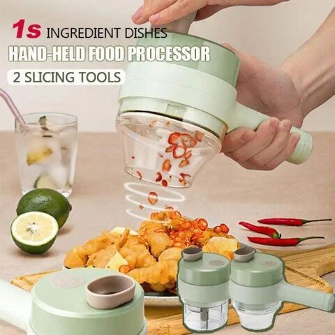 Smart Gadgets 4 in 1 Electric Slicer and Cutter Vegetable Chopper Hand-held Food Processor Portable Vegetable Tool