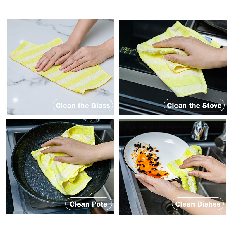 Wholesale custom microfiber kitchen towels dish cloths dish towels 100% bamboo fiber anti bacterial kitchen towel