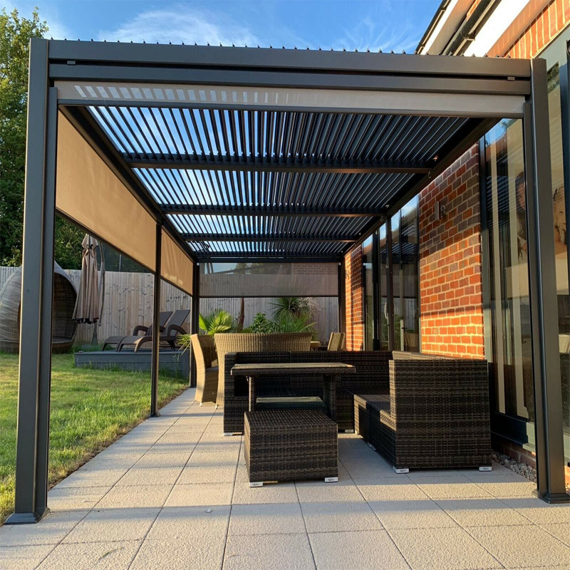 Awning Garden Canopy Waterproof gazebo 6x4 Motorized Metal Outdoor Louvered Kits Roof System Bioclimatic Aluminum Pergola