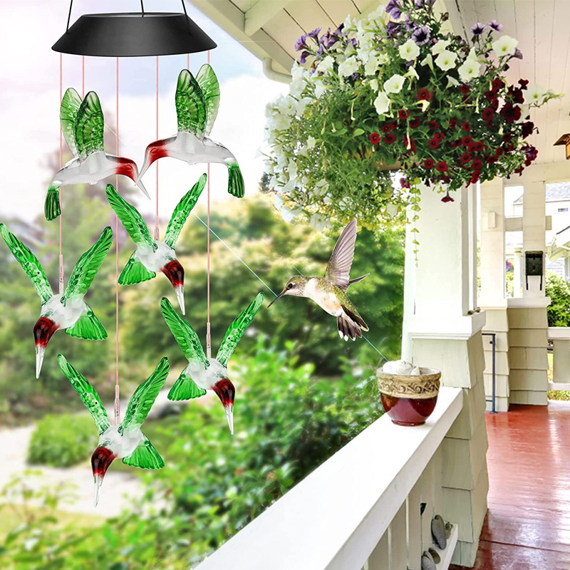 backyard decor waterproof hanging patio lights outdoor lighting solar powered wind chime garden ornaments