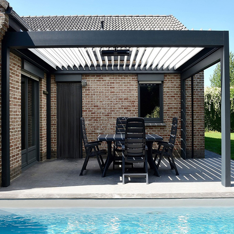 10x12 outdoor shade shelter louvered pergola aluminium hard top gazebo exterior for sale