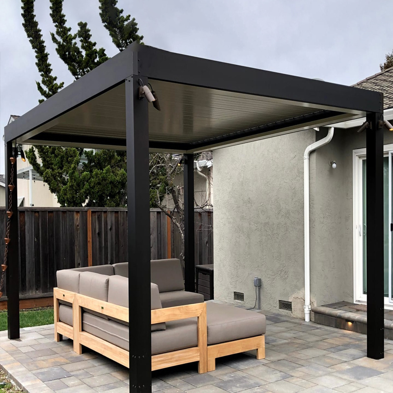 4 Season Electric Aluminium Louvered Roof Pergola Motorized Outdoor Gazebo Waterproof