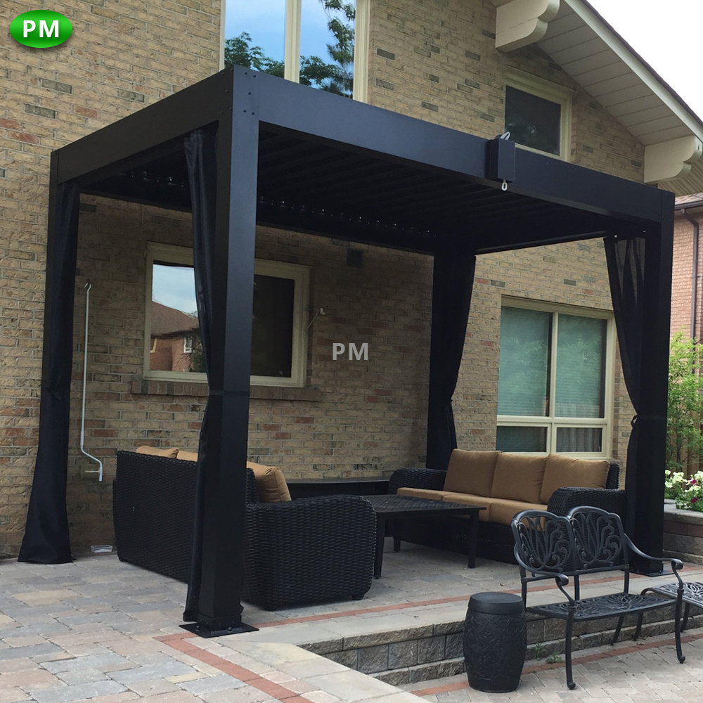 Amazon Hot Selling 2023 Motorized Louvered Roof Pergola Bioclimatique Aluminium Outdoor Spa Gazebo