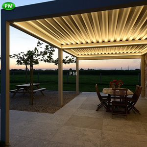 2-20% Discount Gazebo Aluminium Awning Outdoor Pavilion Sunshade Motorized Pergola with Lights