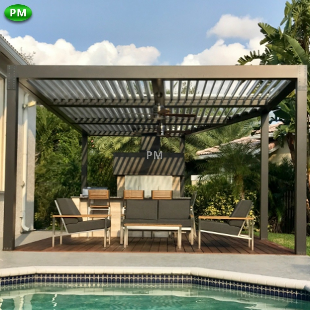 2-20% Discount smart home products hottub cover roller roof pool awning pergola 4m x 5m gazebo