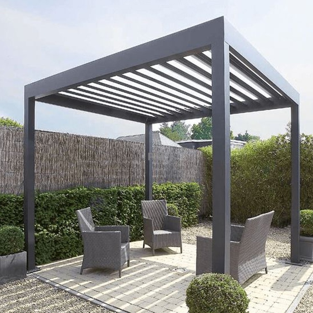 2-20% discount waterproof garden gazebo manual louvered pergola pavilion canopy in gaunzhou china