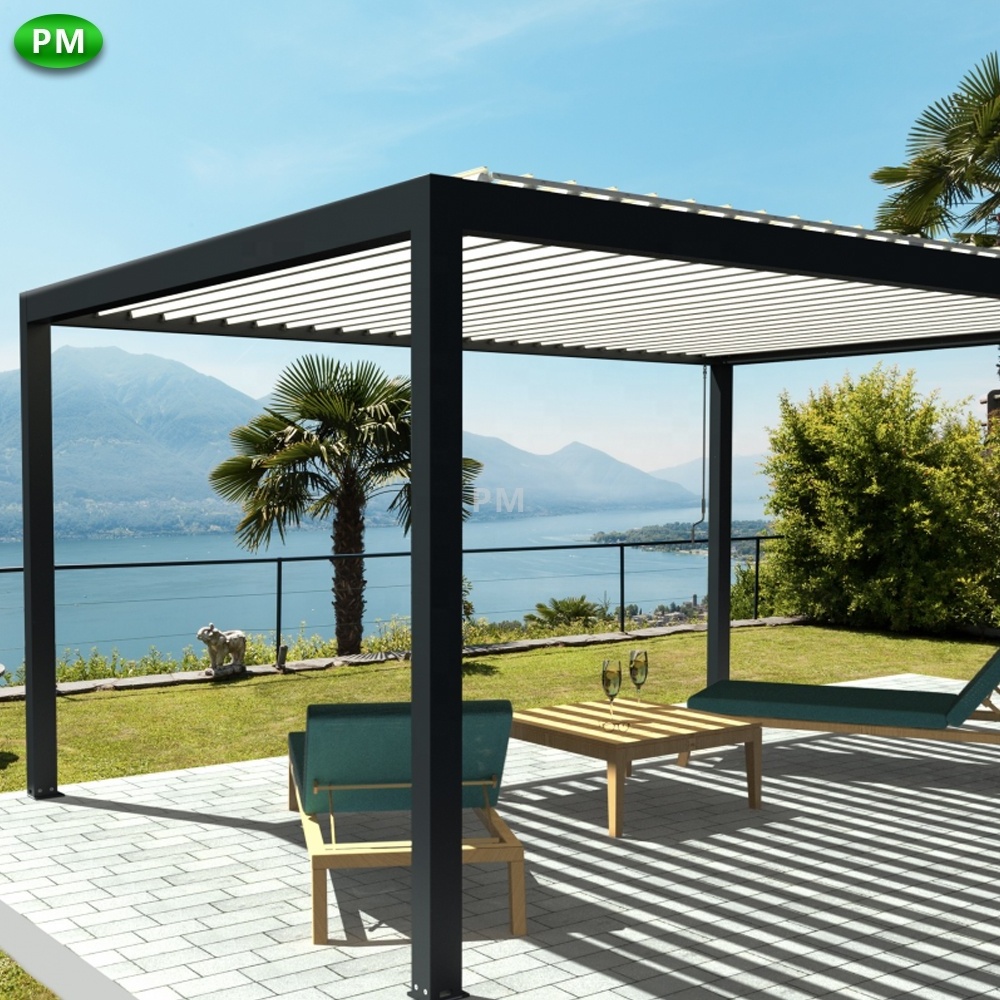 2-20% discount outdoor awning electric gazebo alu roof cover glass wall pergola clear view