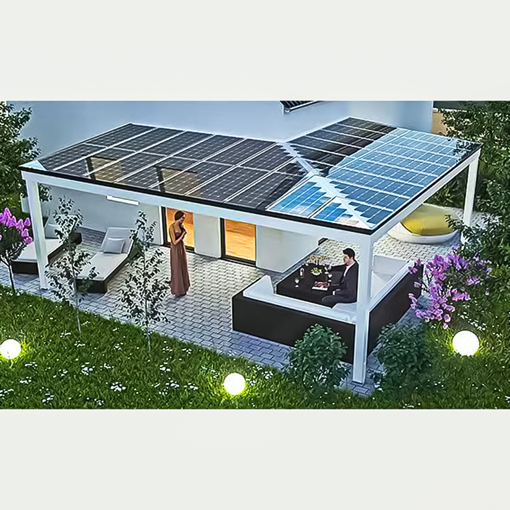 2-20% discount custom solar panel aluminum louvered roof pergola gazebo outdoor