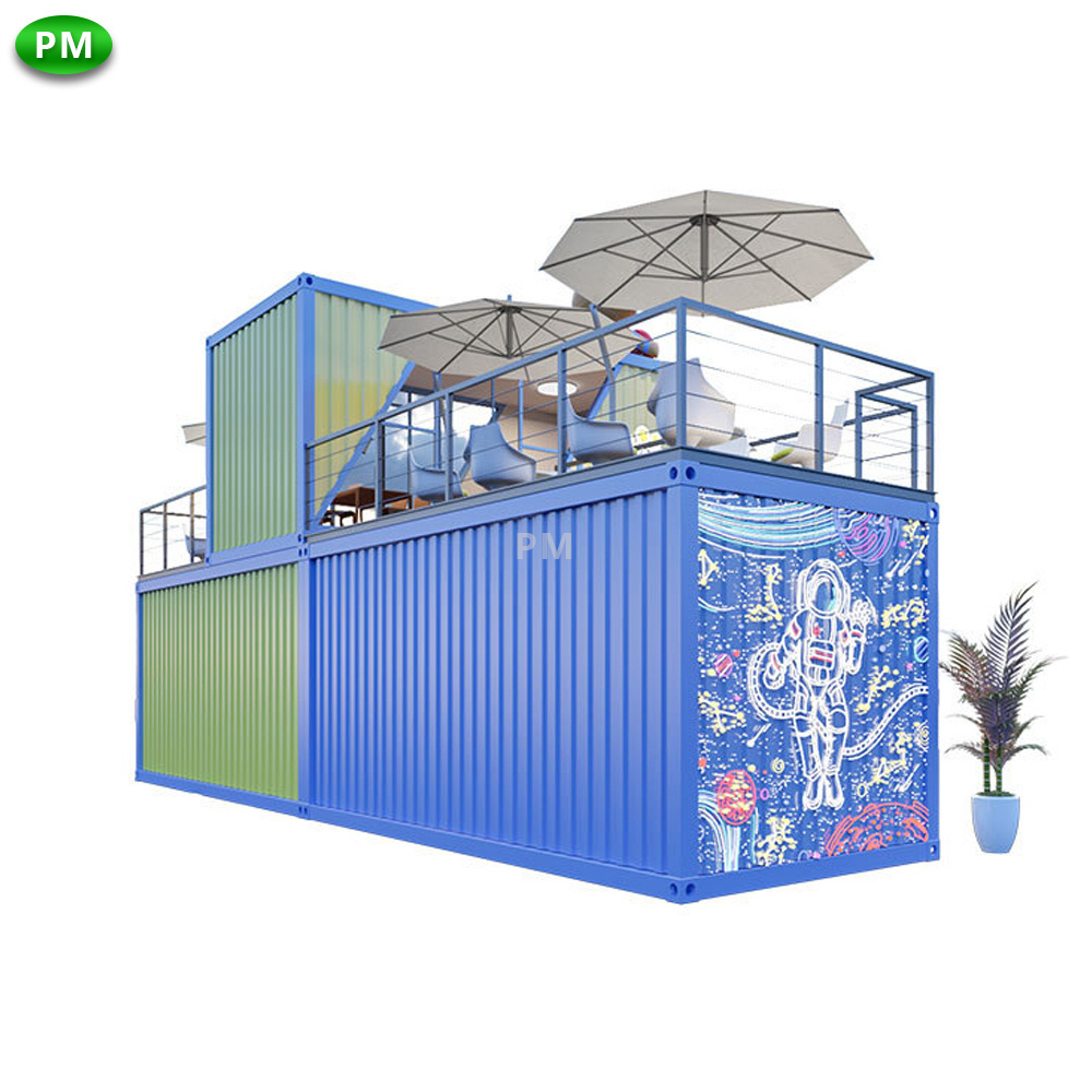 2-20% Discount Modern Prefab House Steel Buildings Mobile Coffee Bar Pop Up Shipping Container Restaurant