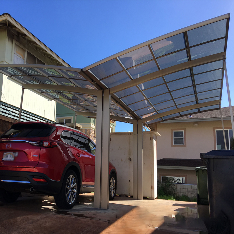 PVC coated polycarbonate awning aluminum carports walkway outdoor canopy