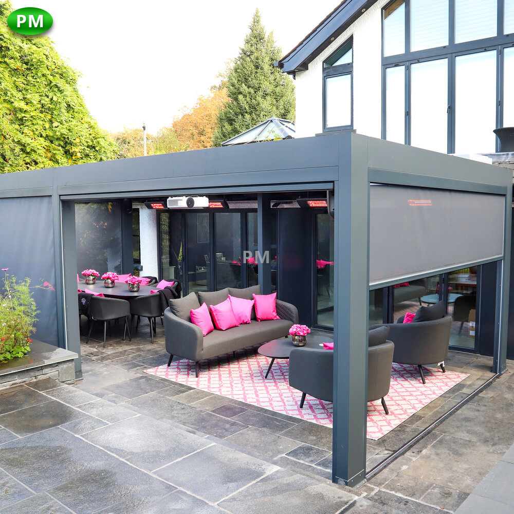 2-20% Discount High Quality Open Close Louvered Roof Pergola Bioclimatique Aluminium Outdoor Large Gazebo