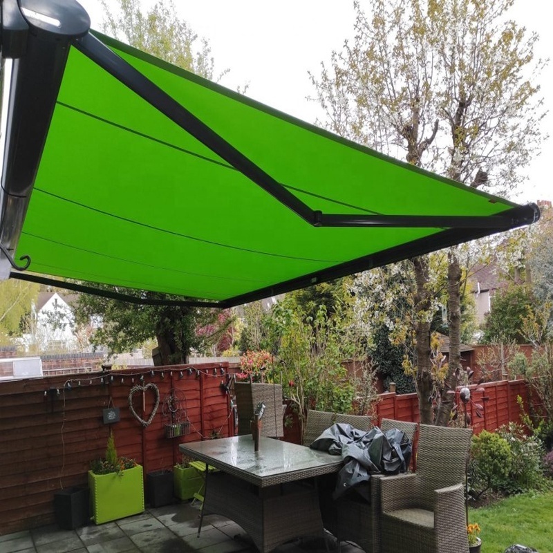 outdoor terrace garden shed folding pergola awning with retractable arm