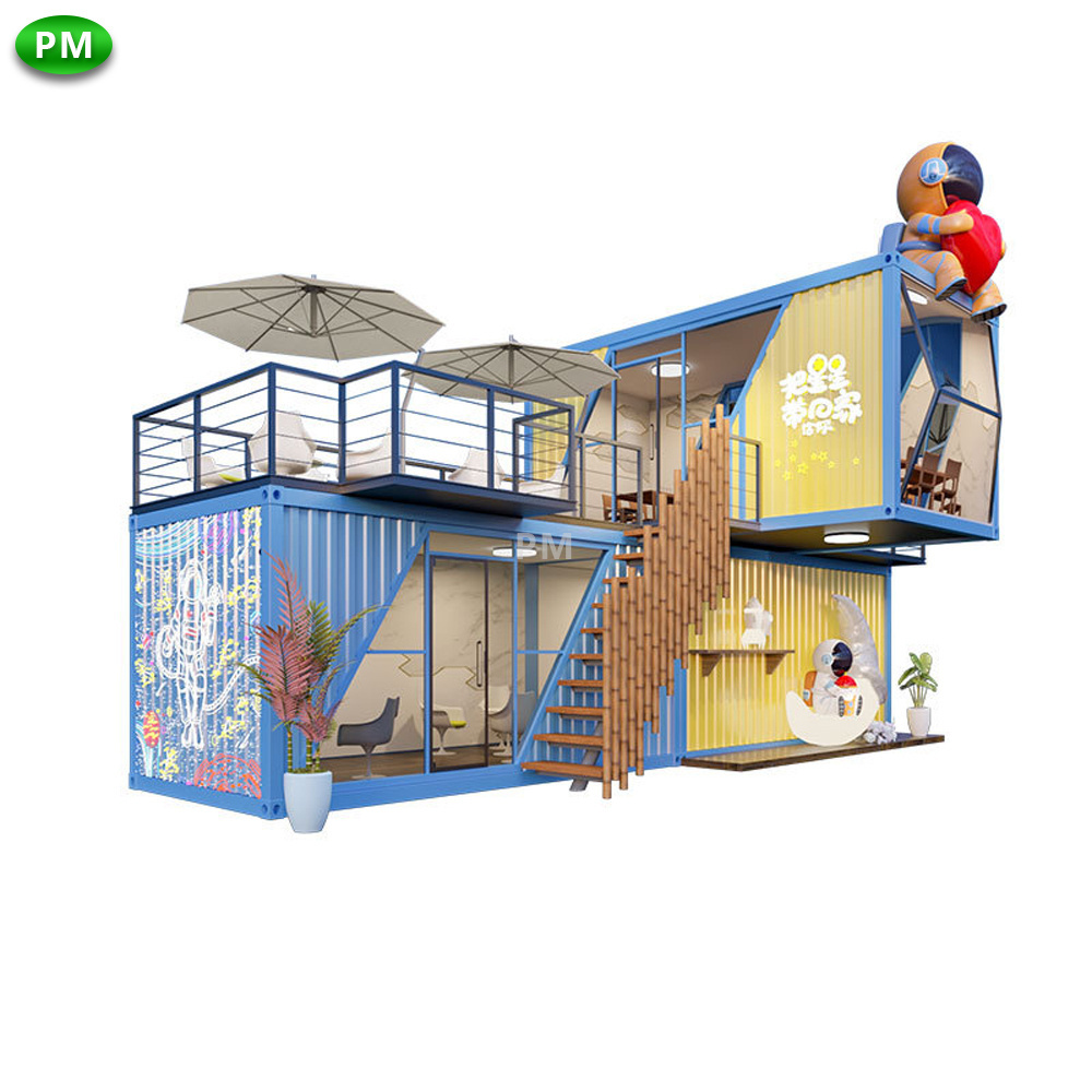 2-20% Discount Modern Prefab House Steel Buildings Mobile Coffee Bar Pop Up Shipping Container Restaurant