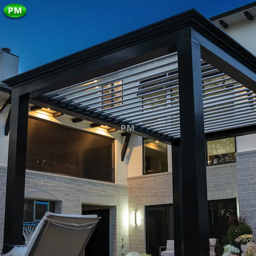 2-20% Discount High Quality Open Close Louvered Roof Pergola Bioclimatique Aluminium Outdoor Large Gazebo