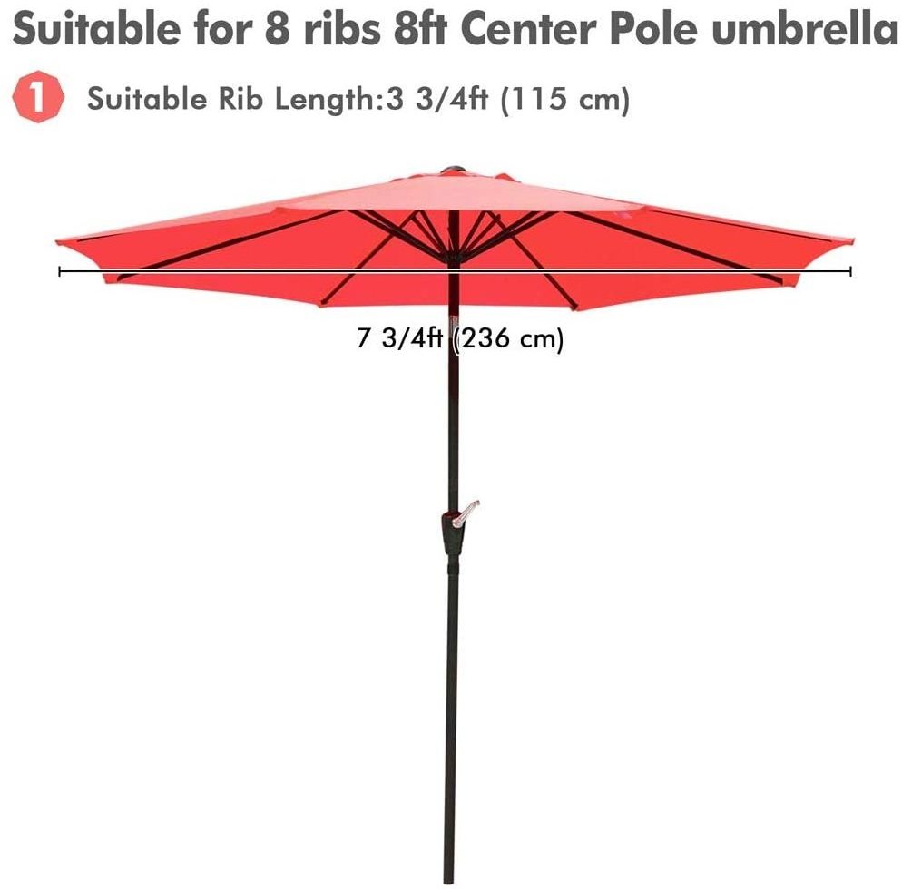 9ft  Universal Replacement Umbrella Canopy Sunshade Top Cover for Garden Patio Yard Beach Pool Market Table