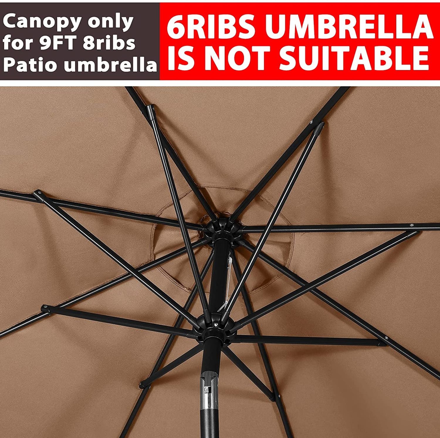 9ft Outdoor Umbrella Replacement Top Patio Umbrella Market Umbrella Replacement Canopy Suit 8 Ribs