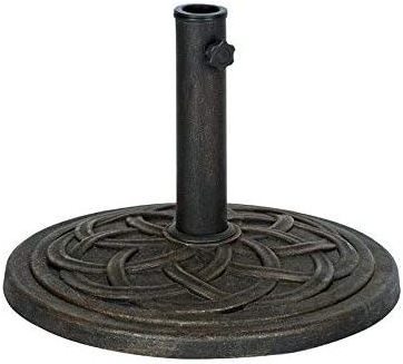 22 LBS Cast Stone Patio  Umbrella Base Holder Made from Rust Free Composite Materials Bronze Powder Coated Finish