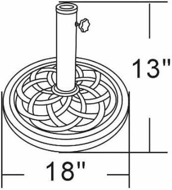 22 LBS Cast Stone Patio  Umbrella Base Holder Made from Rust Free Composite Materials Bronze Powder Coated Finish