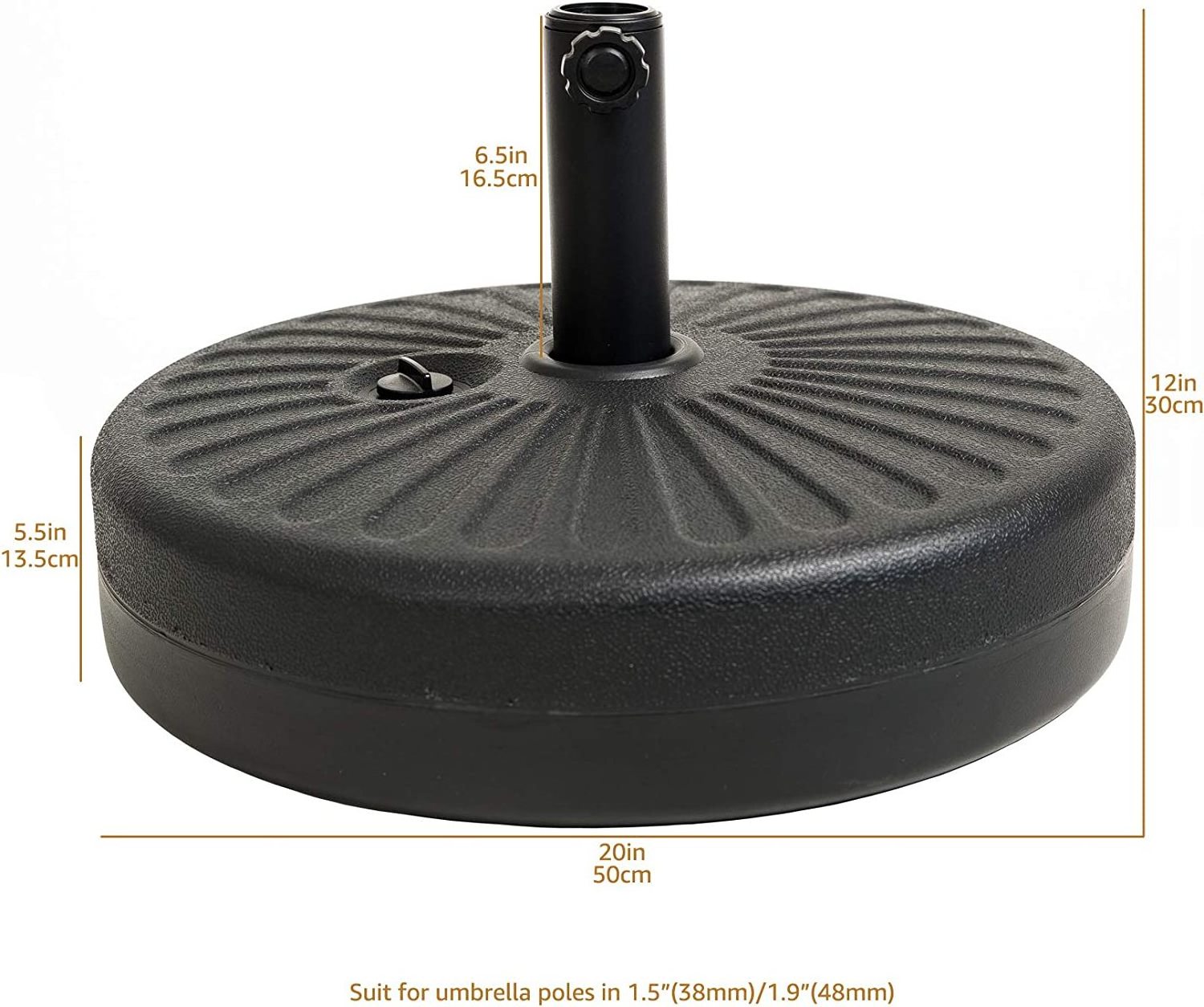 Plastic Round pole Base Stand  Filled with Water or Sand Filled for Outdoor Patio Market Umbrella  Garden Backyard