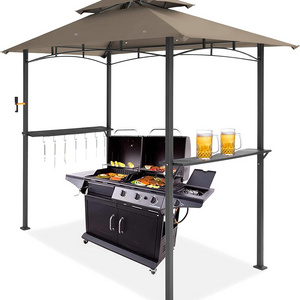 8x5 ft Grill Gazebo 2-Tiered Outdoor BBQ Canopy Tent for Camping